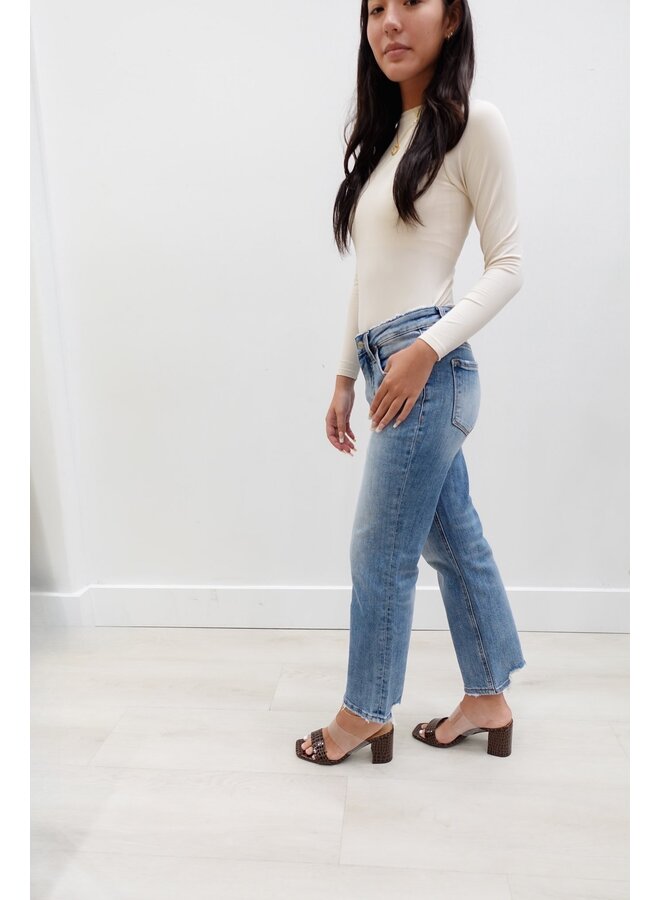 LV1266 MID RISE CROP STRAIGHT JEANS