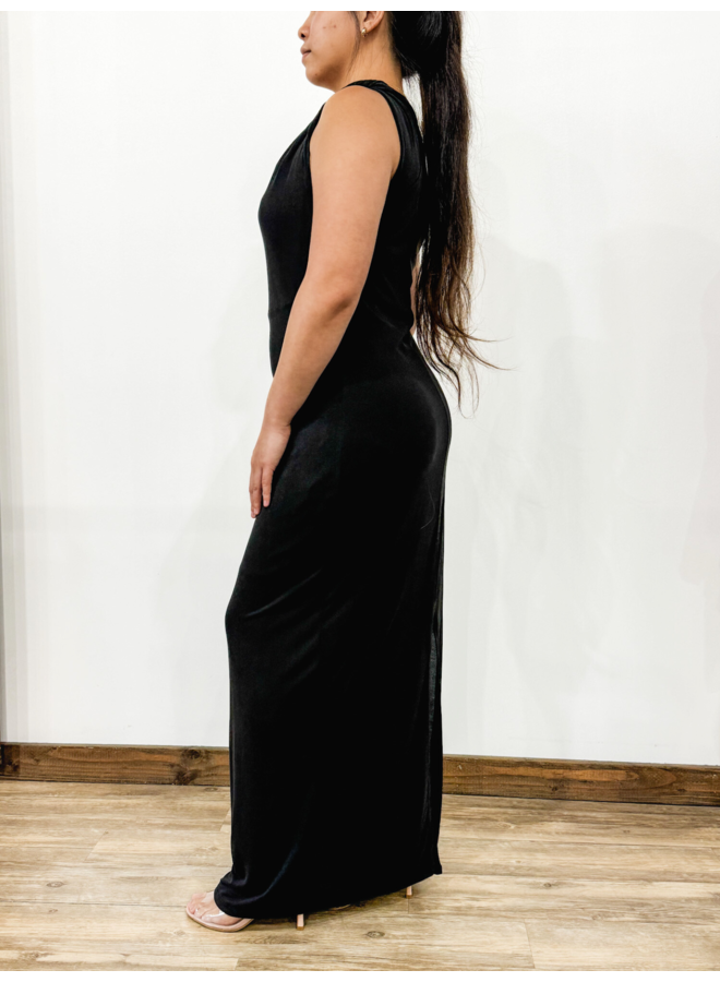 D19777 TWIST STRAP MAXI DRESS