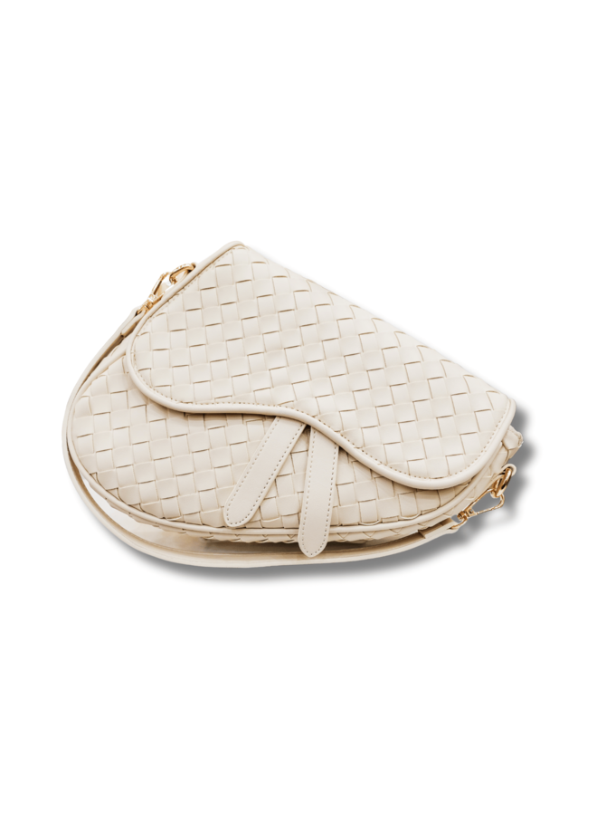 WOVEN SADDLE HANDBAG