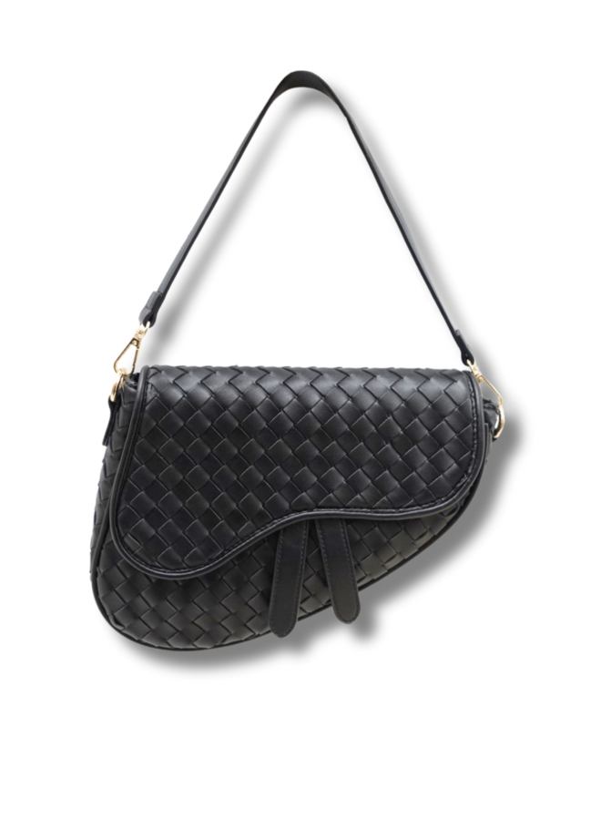 WOVEN SADDLE HANDBAG