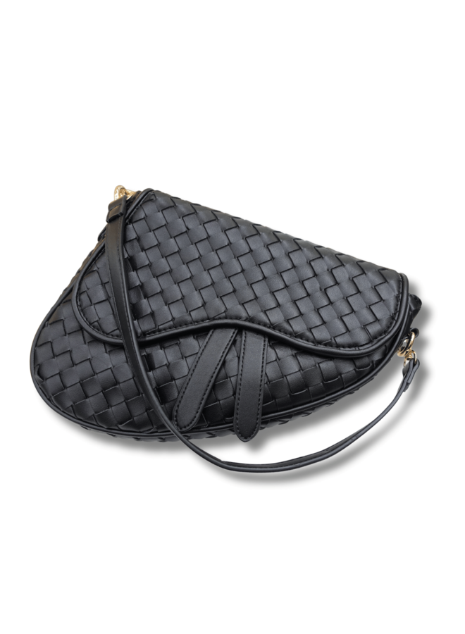 WOVEN SADDLE HANDBAG