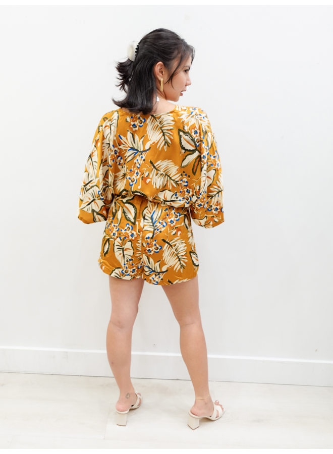 RA92609H KIMONO SLEEVE BELTED ROMPER