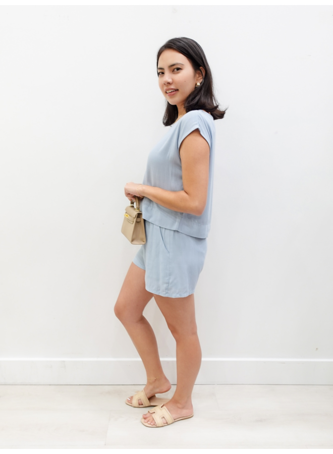 NP70284F RUFFLED WAIST SHORTS
