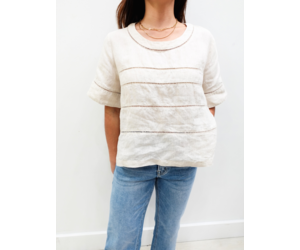 トップス K.H KH203 LATTICE STRIPED TOP - Adore