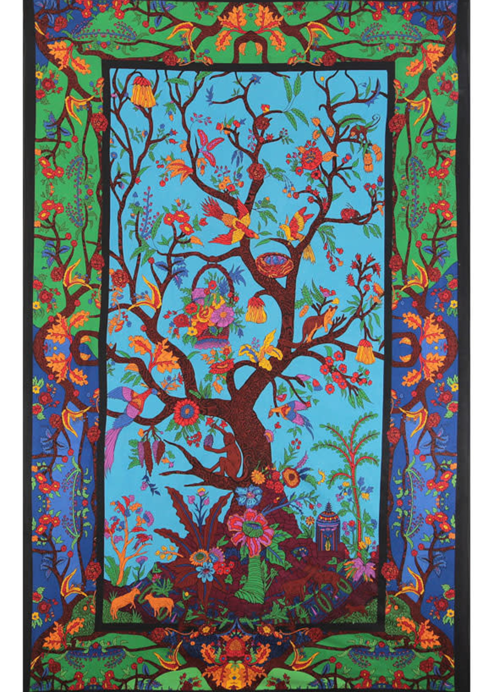 SJ 3D Tapestry Colorful Tree of Life
