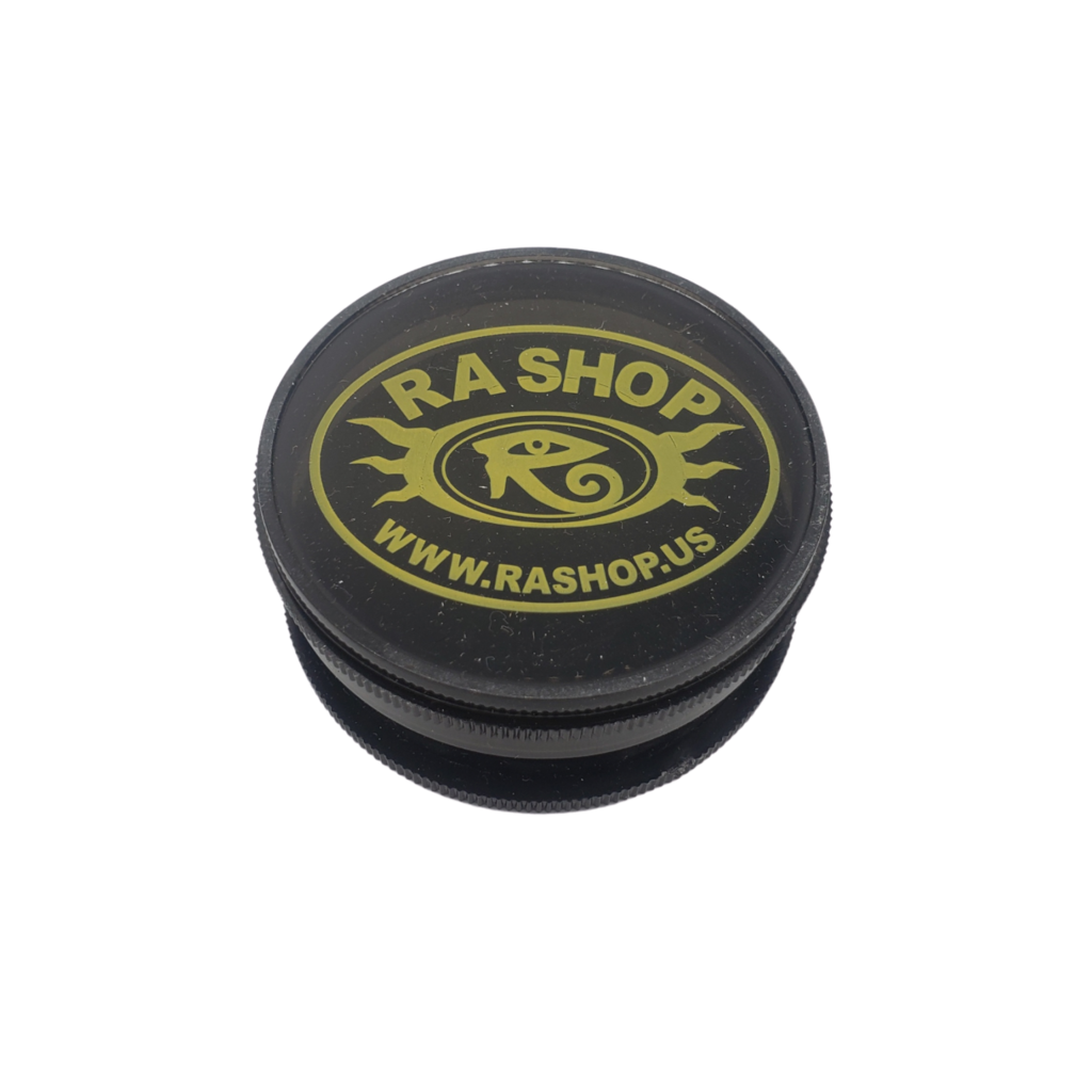 Ra Shop Grinder Black w Yellow Logo