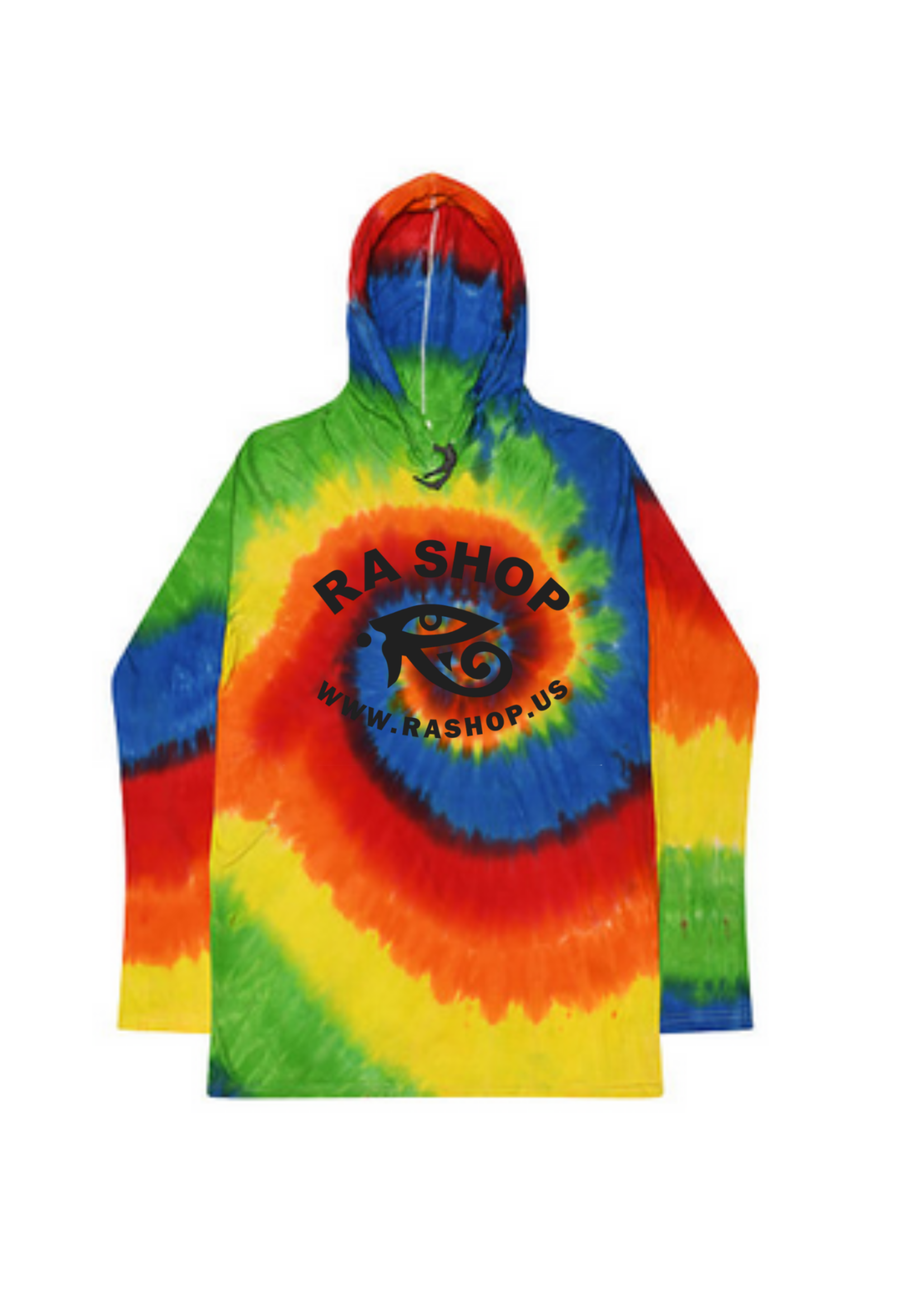 Ra Shop Tie Dye Long Sleeve w/ Hood Rainbow XL