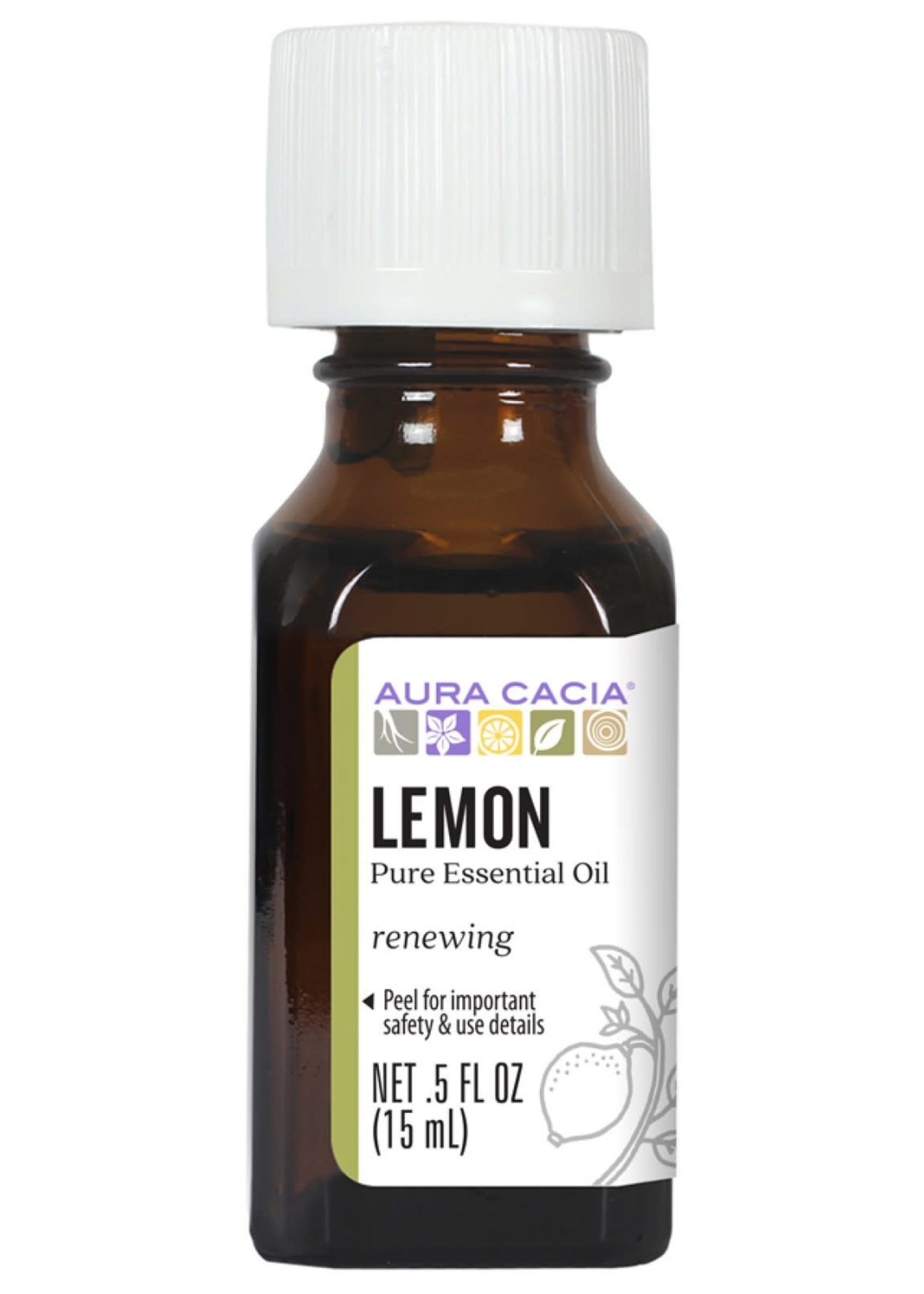 AURA CACIA Lemon Essential Oil 0.5 fl. oz.