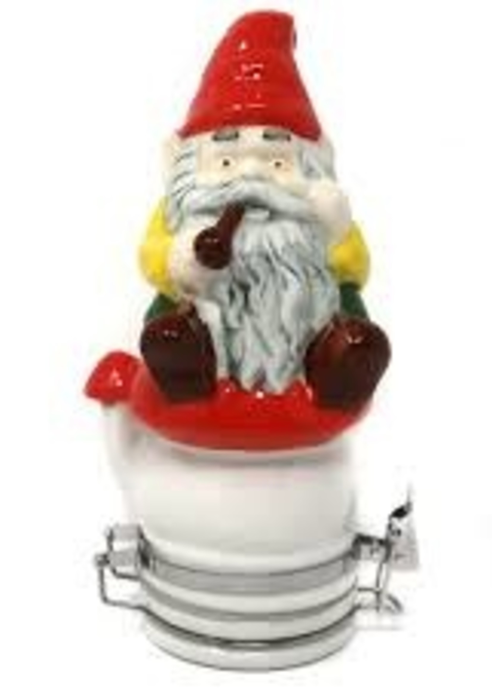 Contained Art Porcelain Jar 250ml Smoking Gnome