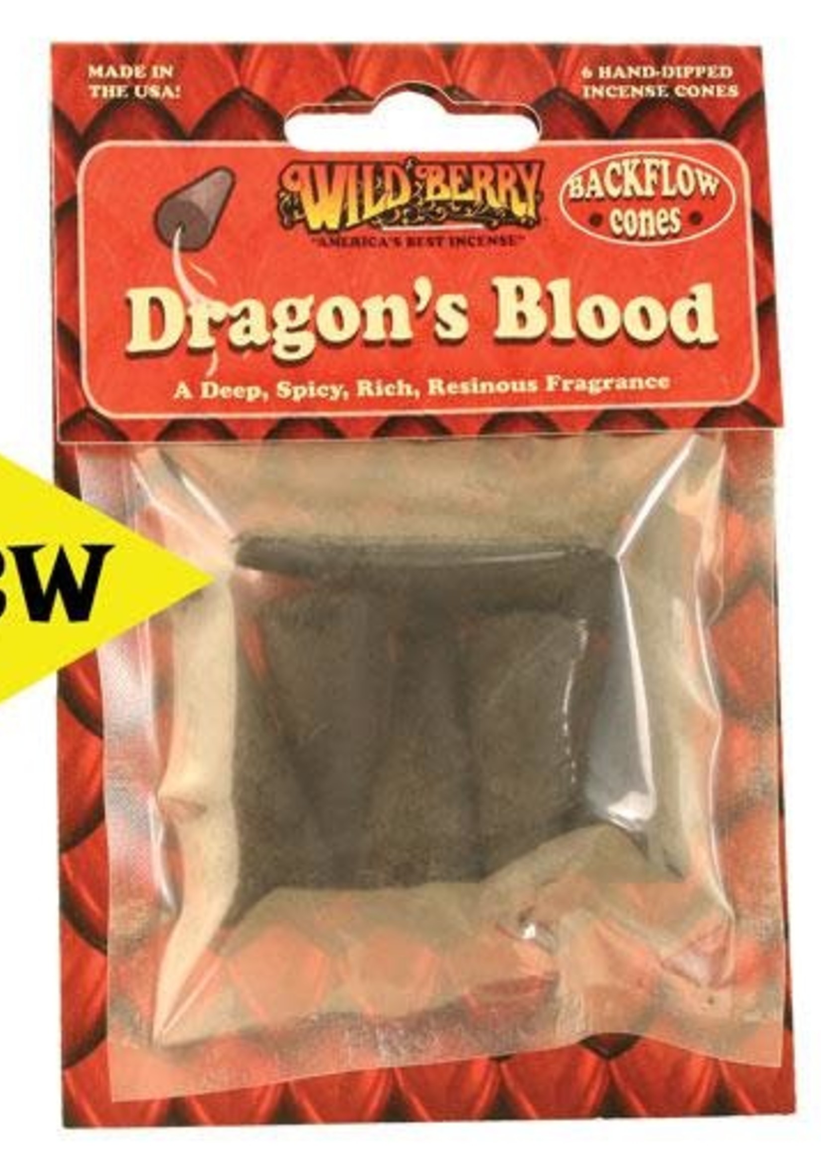 Wild Berry Incense Backflow Cones 6pk Dragons Blood
