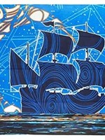 SJ 3D GLOW Tapestry Moonship