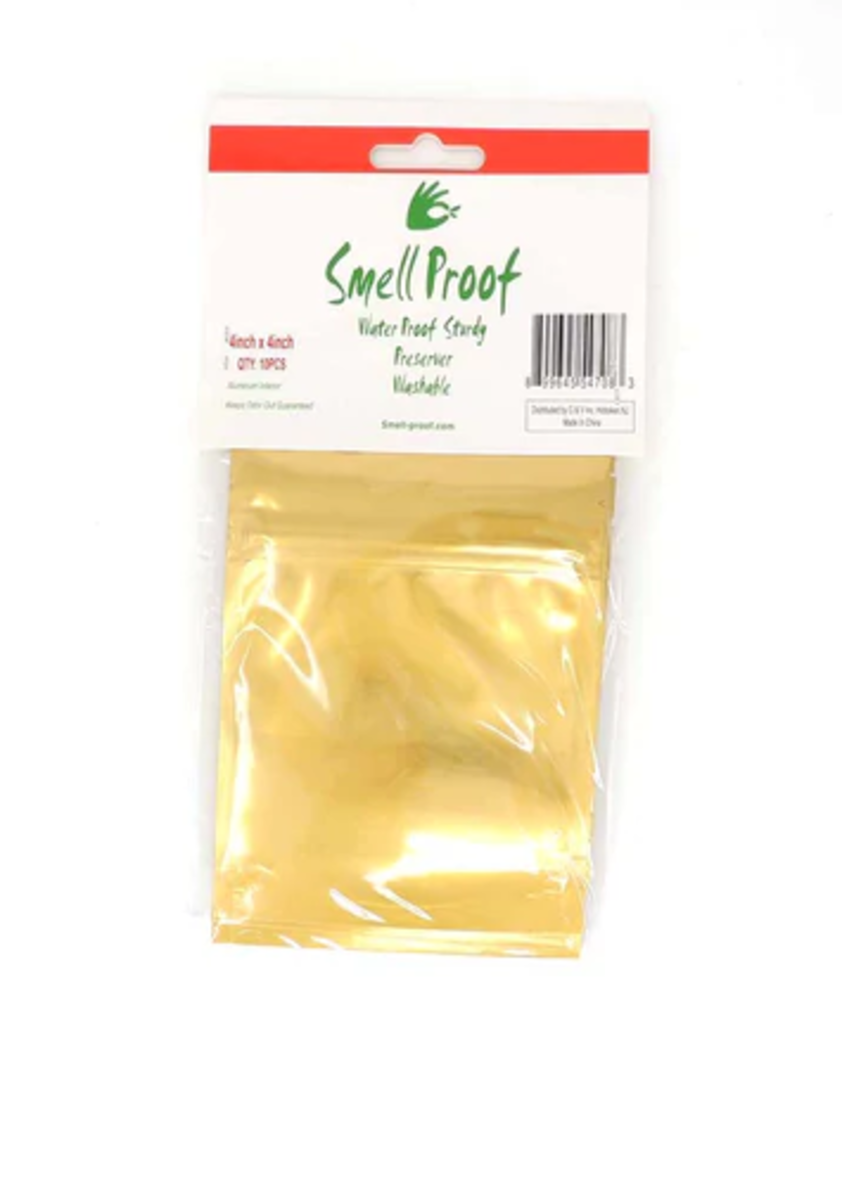 Smell Proof Bags 4" x 4" Gold 10ct