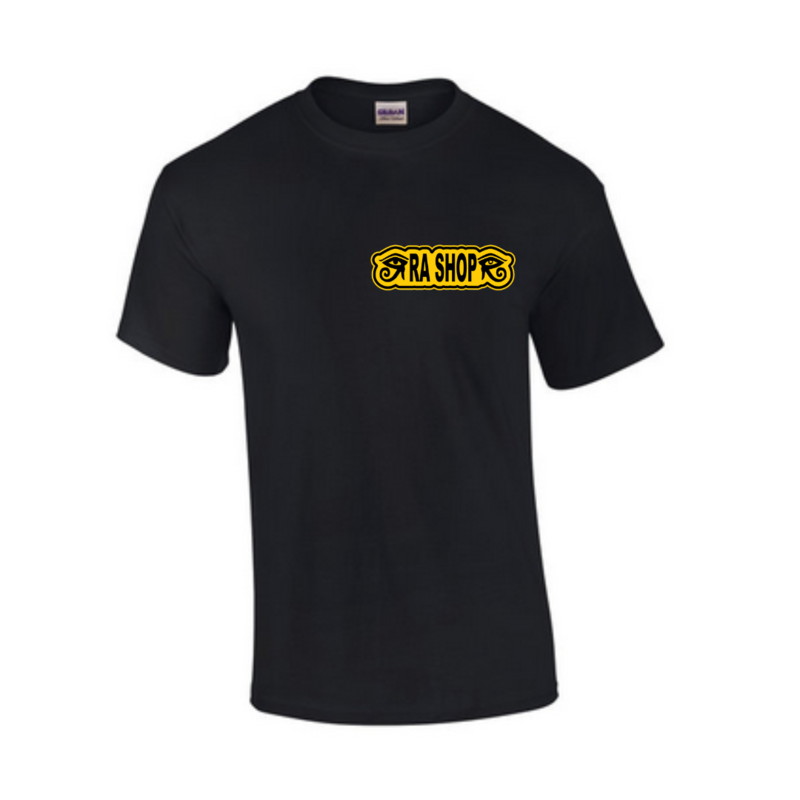Ra Shop Ra Shop T-Shirt Black & Gold Bar Logo 2XL