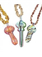 Glass Mushroom Pipe Hemp Necklace