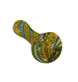 Ra Shop Small Clear Swirl Hand Pipe
