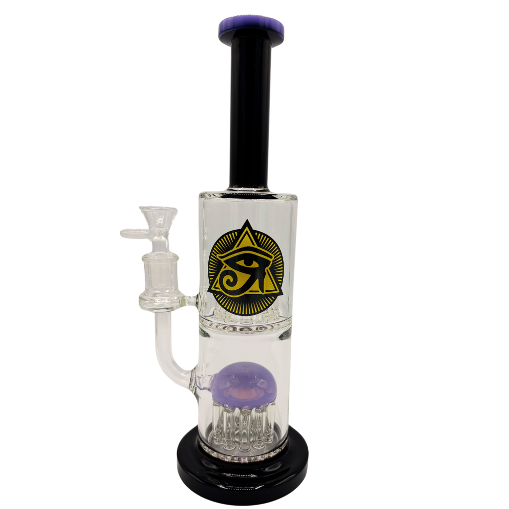 Ra Shop RA SHOP Double Shower Perc Waterpipe w/ Logo Assorted Colors