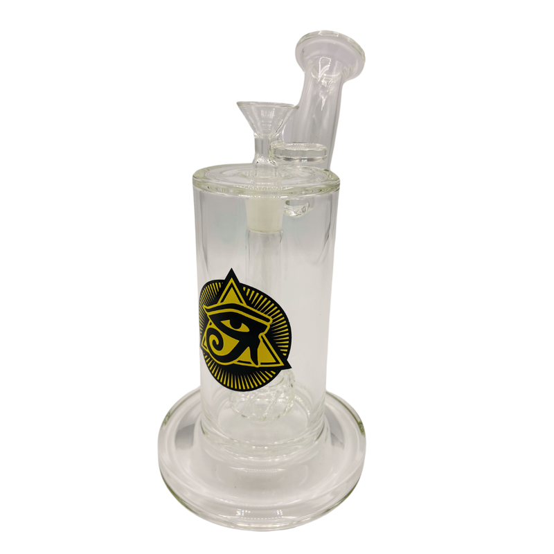 Ra Shop Ra Shop 8" Thick Bubbler w/ Logo Clear