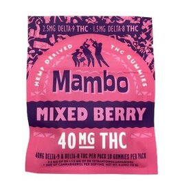 Mambo Delta-9 + Delta-8 + CBG 40mg 10ct Gummies Mixed Berry