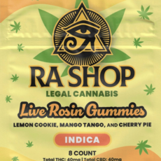 Ra Shop RA SHOP Delta-9 Live Rosin 40mg INDICA Assorted Gummies 8ct
