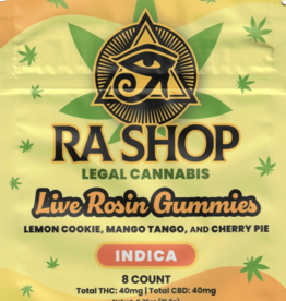 Ra Shop RA SHOP Delta-9 Live Rosin 40mg INDICA Assorted Gummies 8ct