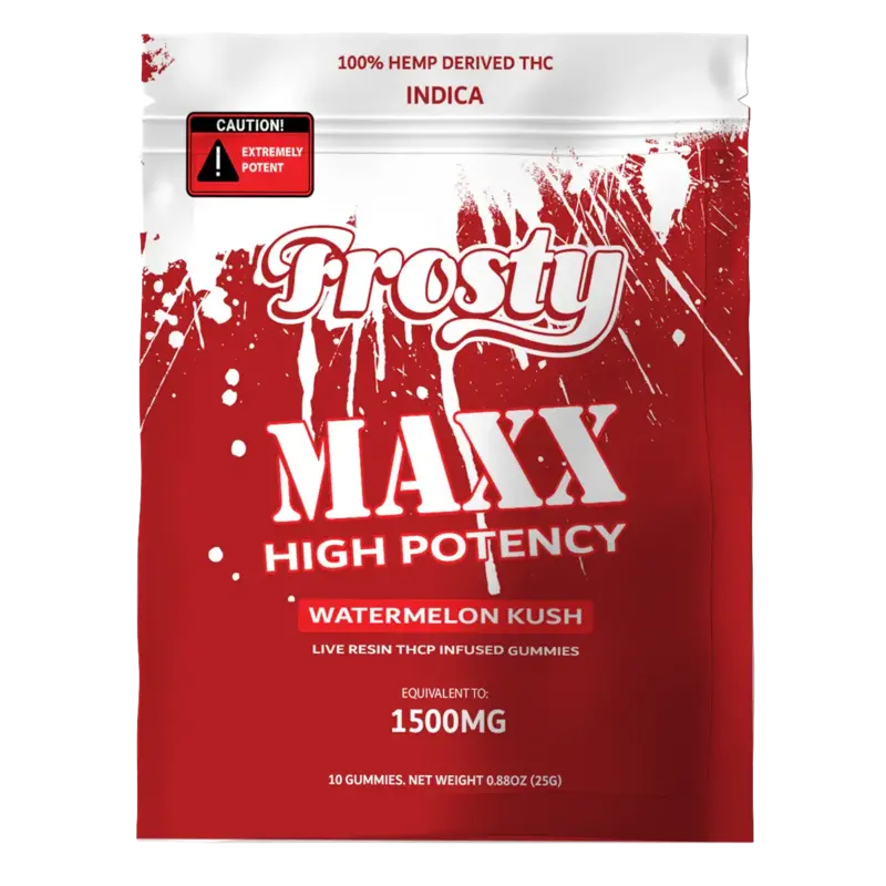 Frosty MAXX Gummies 10ct 40mg THCP  Watermelon Kush Indica