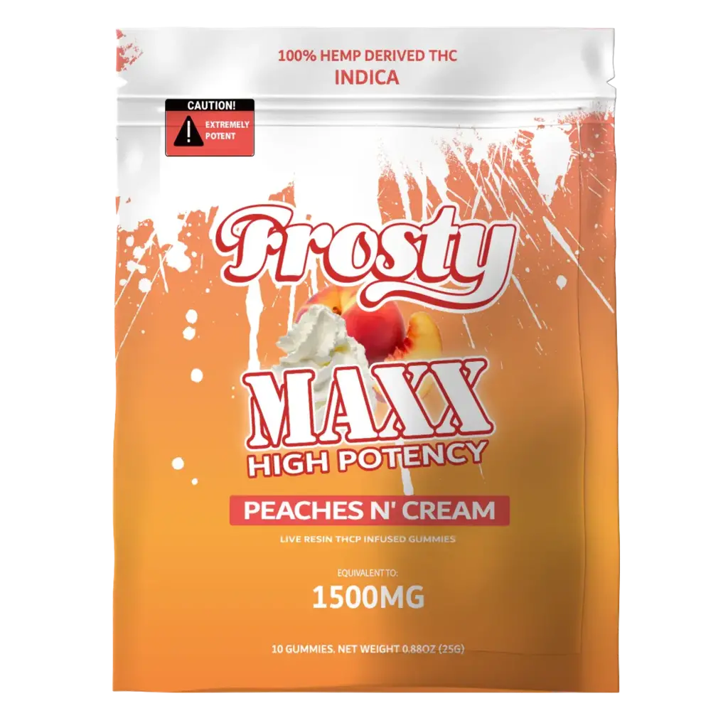 Frosty MAXX Gummies 10ct 40mg THCP/CBN/CBD Peaches N' Cream Indica