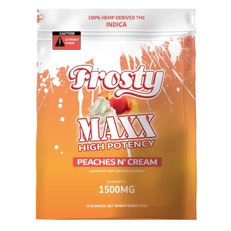 Frosty MAXX Gummies 10ct 40mg THCP/CBN/CBD Peaches N' Cream Indica