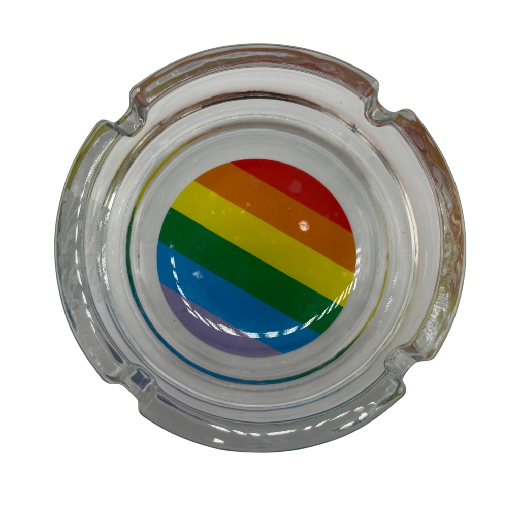 4" Glass Ashtray Rainbow