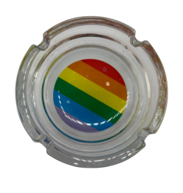 4" Glass Ashtray Rainbow