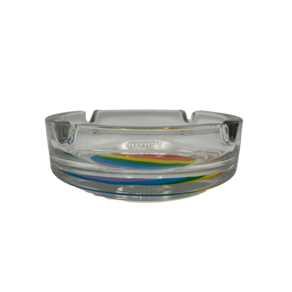 4" Glass Ashtray Rainbow