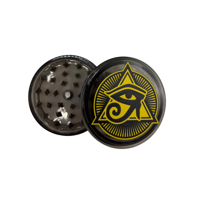 Ra Shop Grinder Black w Yellow Logo