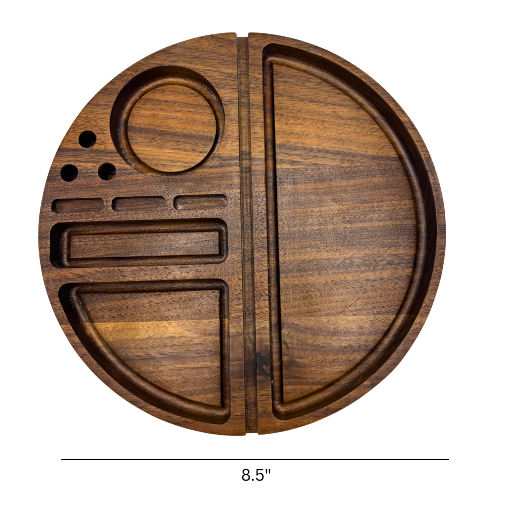 Walnut Wood Rolling Tray Round