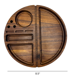 Walnut Wood Rolling Tray Round