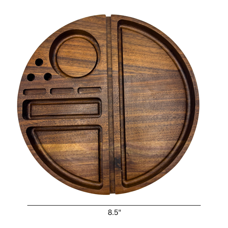 Walnut Wood Rolling Tray Round