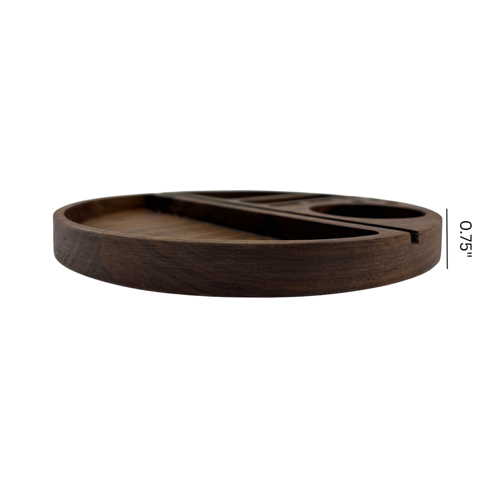 Walnut Wood Rolling Tray Round