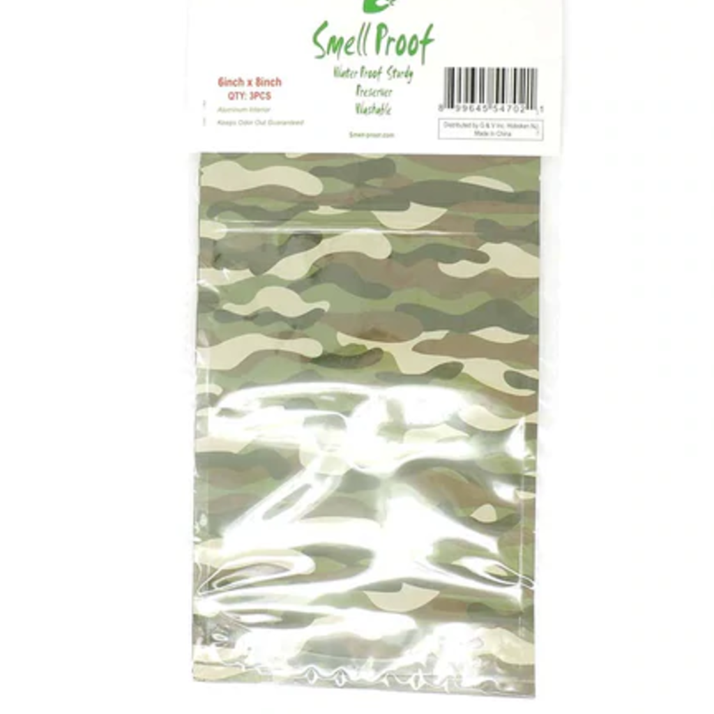 Smelly Proof Smell Proof Bags 6" x 8" Camo 3ct