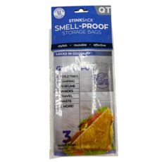 Stink Sack Stink Sack Bag 7.5" x 7" 3pc Clear