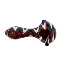 Ra Shop RA SHOP Multi Colored Wig Wag Hand Pipe Red
