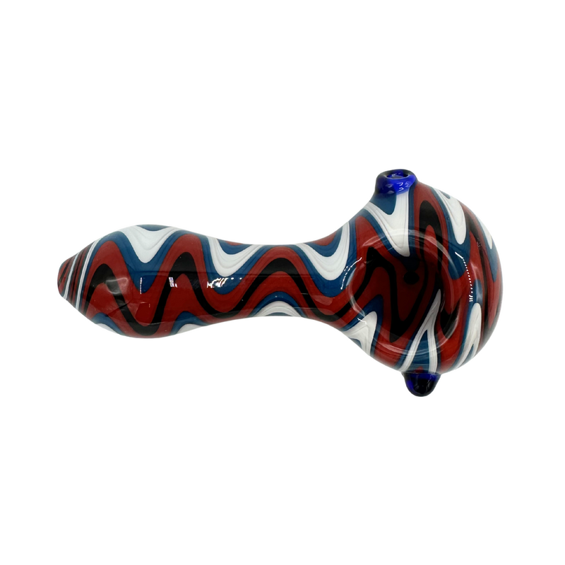 Ra Shop RA SHOP Multi Colored Wig Wag Hand Pipe Red