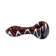 Ra Shop RA SHOP Multi Colored Wig Wag Hand Pipe Red