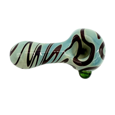 Ra Shop RA SHOP Small Opaque Swirl w/ Bump Hand Pipe Maroon + Blue