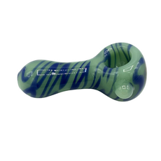 Ra Shop RA SHOP Small Opaque Swirl w/ Bump Hand Pipe Teal + Blue