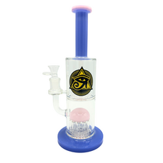 Ra Shop RA SHOP Double Shower Perc Waterpipe w/ Logo Purple Pink