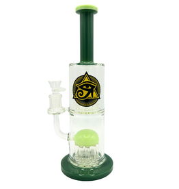 Ra Shop RA SHOP Double Shower Perc Waterpipe w/ Logo Jade Green