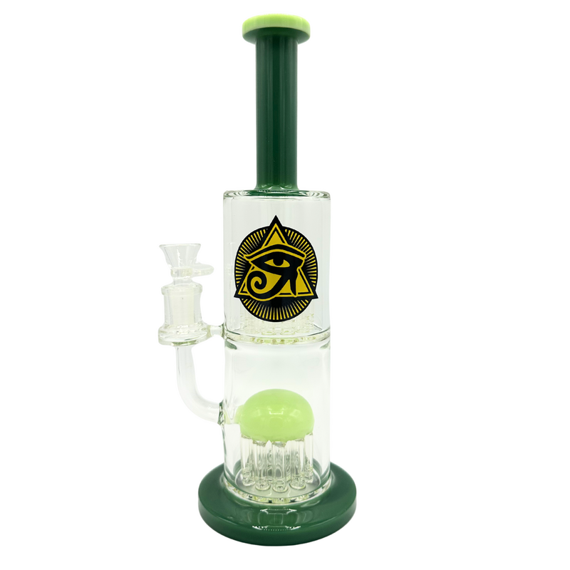 Ra Shop RA SHOP Double Shower Perc Waterpipe w/ Logo Jade Green
