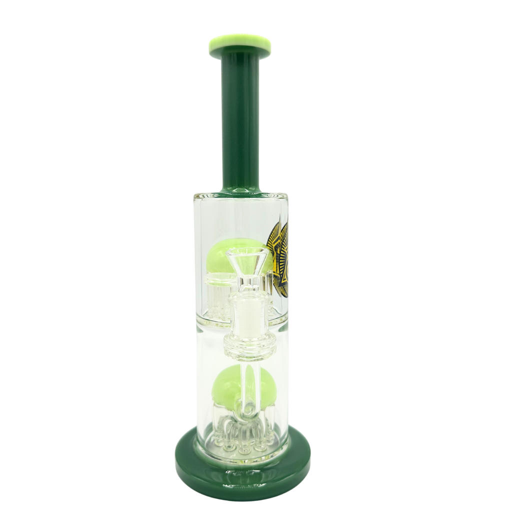 Ra Shop RA SHOP Double Shower Perc Waterpipe w/ Logo Jade Green
