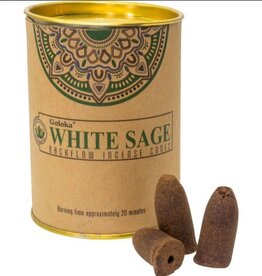 goloka Goloka Incense Backflow Cones 24pk White Sage