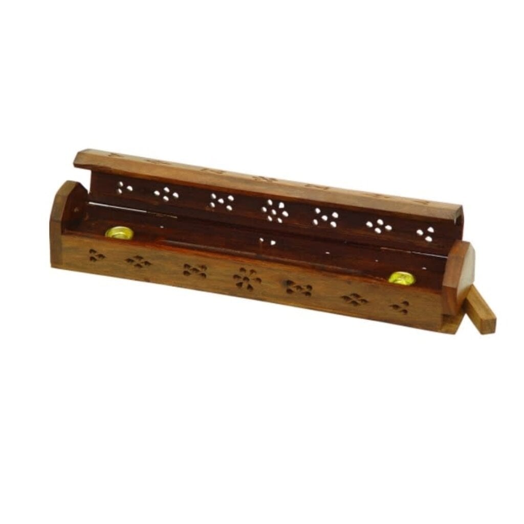 Wood Incense Storage Box Carved