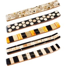 Bone Mosaic & Wood Incense Holder Natural Tone