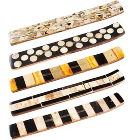 Bone Mosaic & Wood Incense Holder Natural Tone